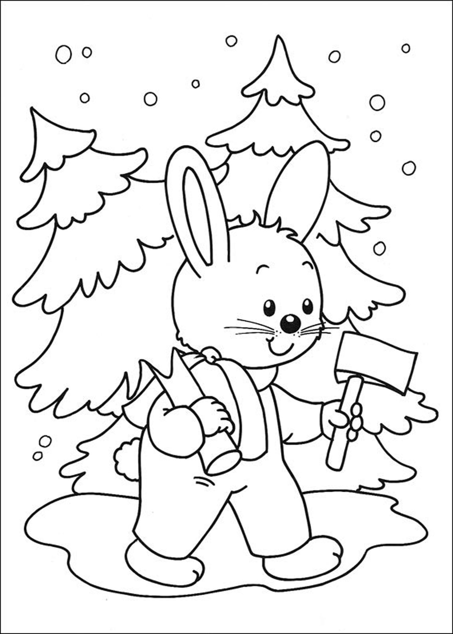 Новогодние раскраски с Кроликами