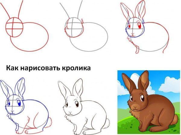 Как нарисовать кролика на Новый год 2023