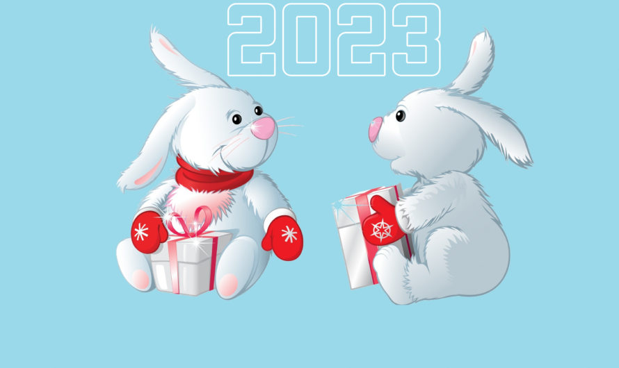 Надписи с Новым годом Кролика 2023