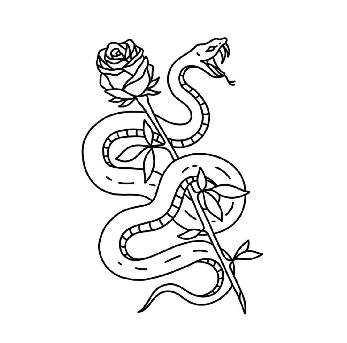 Рисунки для срисовки с символом 2025 года - Змеёй