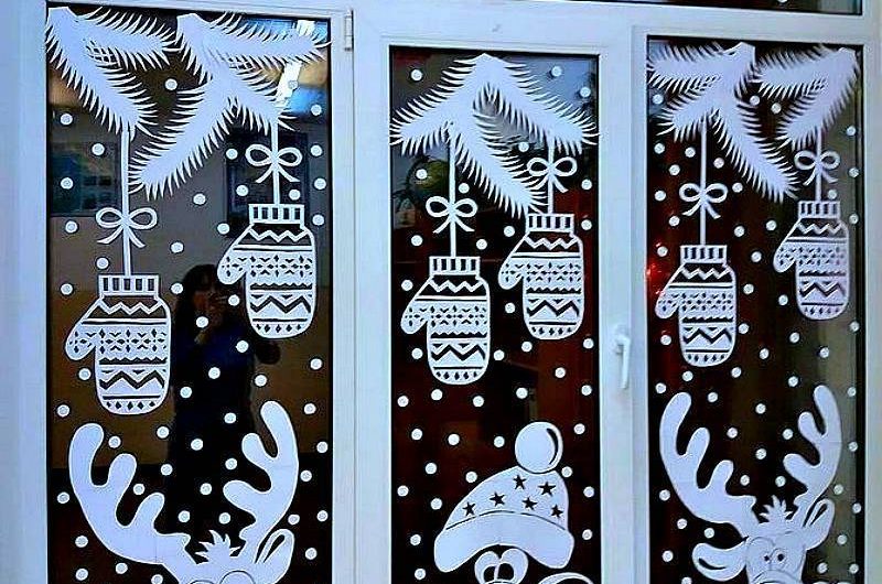 Вытынанки (трафареты) на Новый год Змеи 2025: большие шаблоны на окна